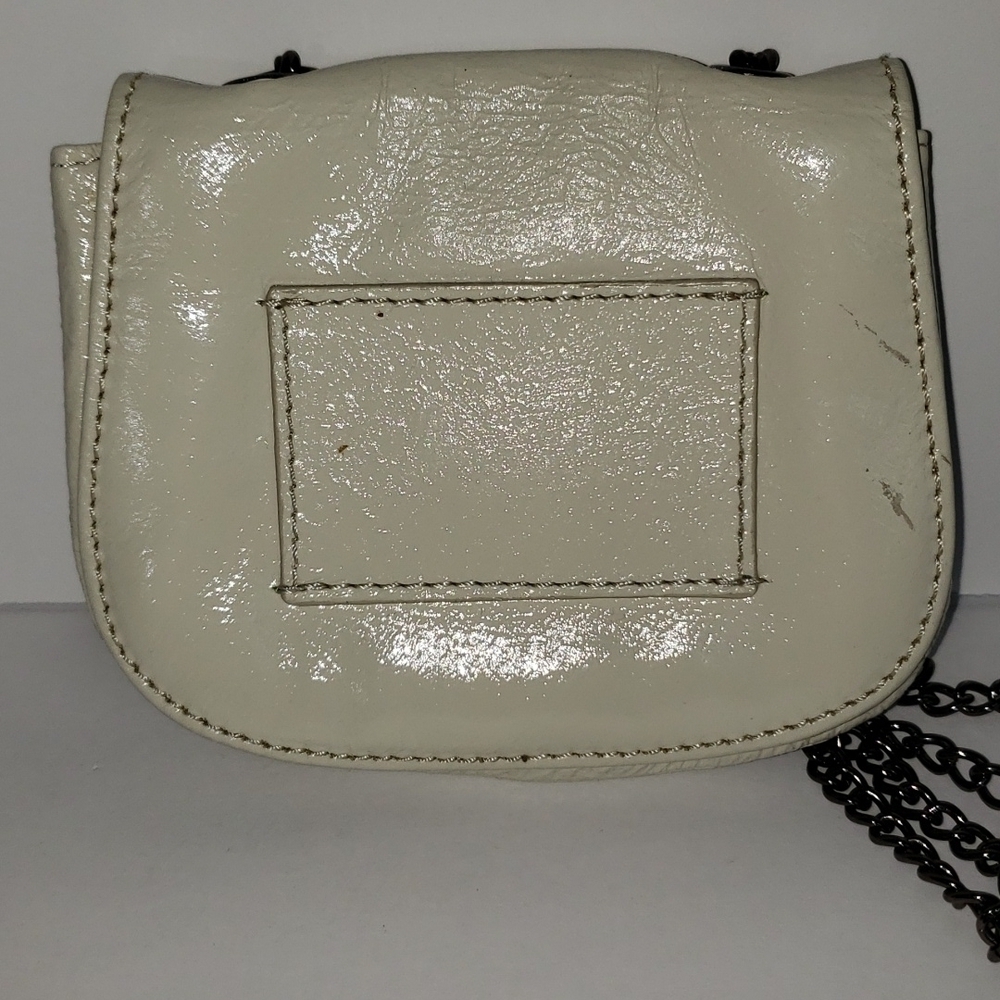 HOBO- Cream Pleather Small Crossbody Bag, Stadium Size, 5 x 4 - Picture 3 of 7